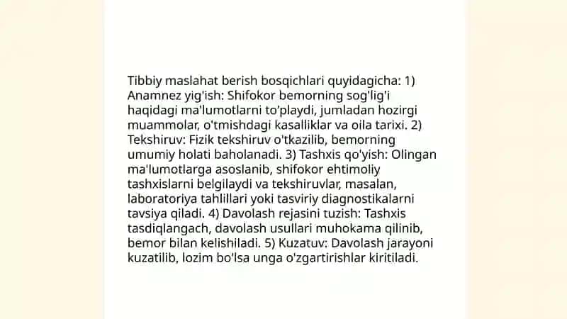 Shifokorlarning maslahat turlari va qoidalari 4
