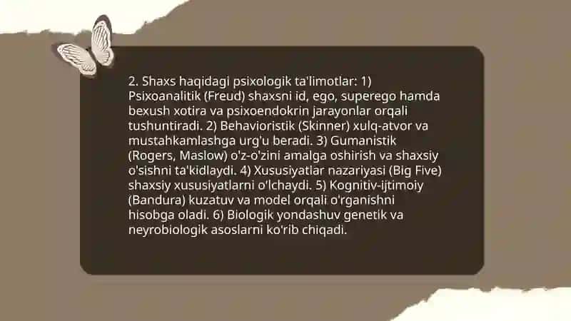 Shaxs haqidagi ta'limotlar 4