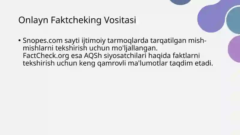 Faktcheking instrumentlari to'plami 4
