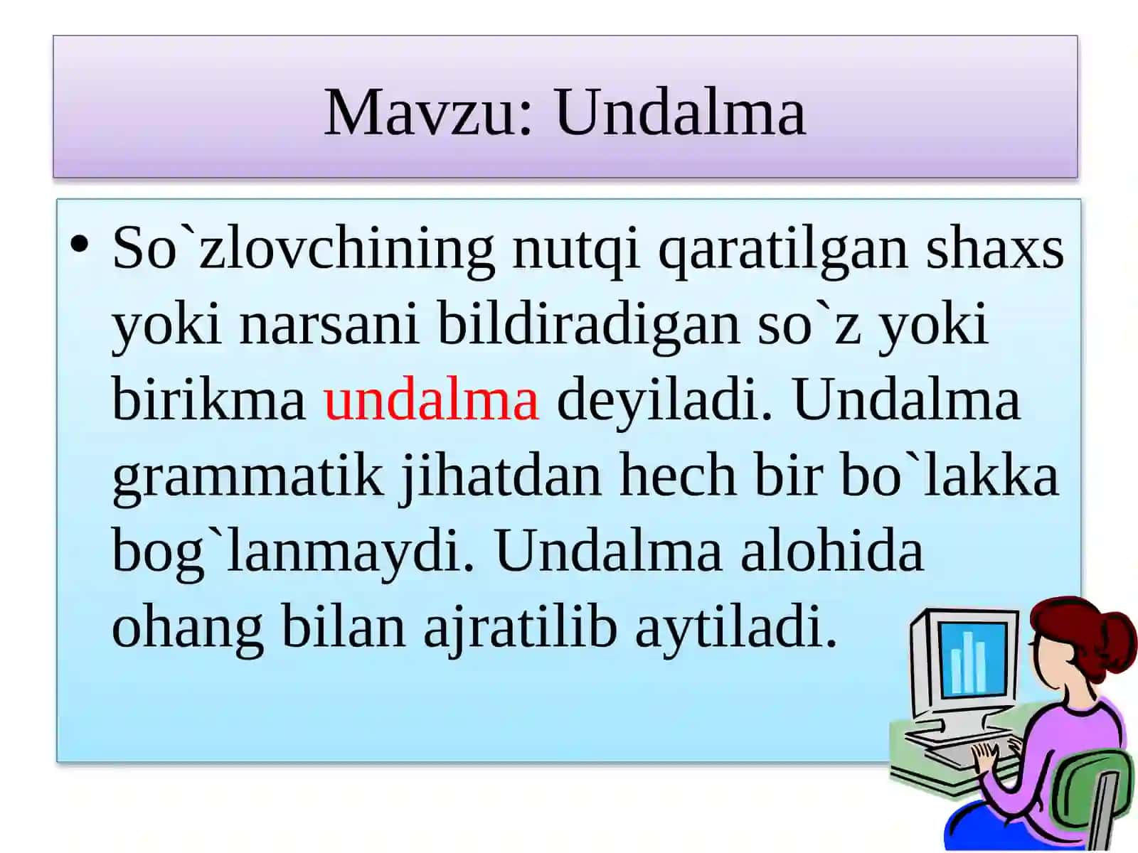 “Undalma” mavzusida yaratgan slayd 4