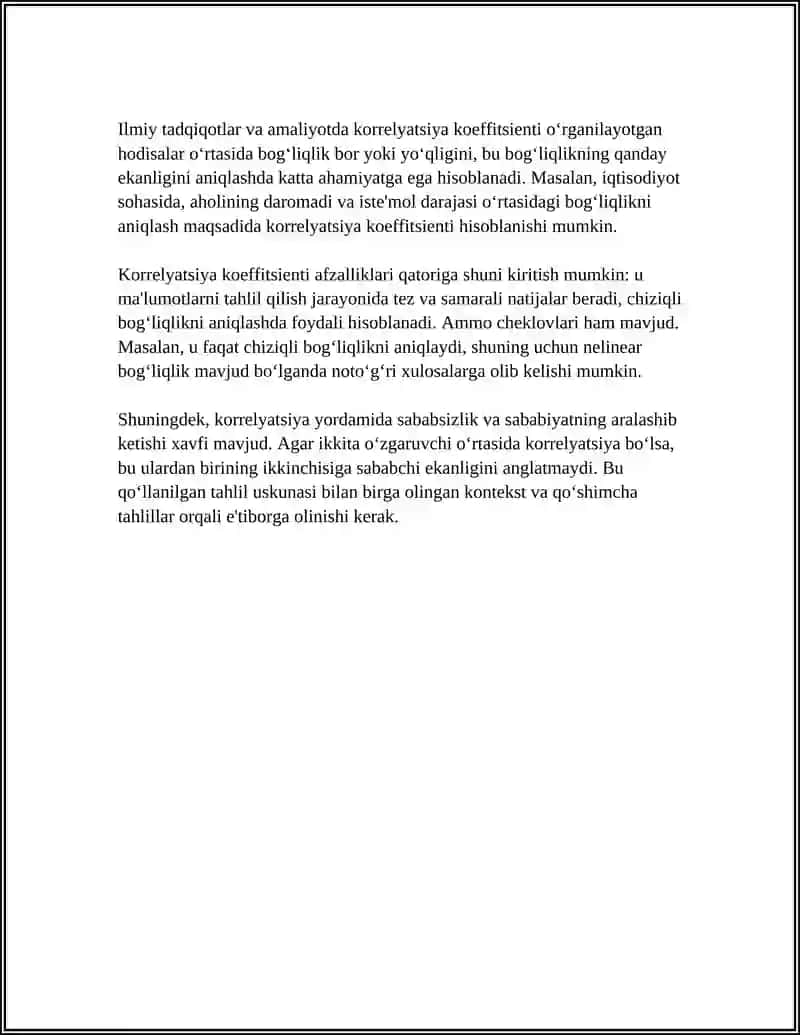 KORRELYATSION-REGRESSION TAHLIL 4