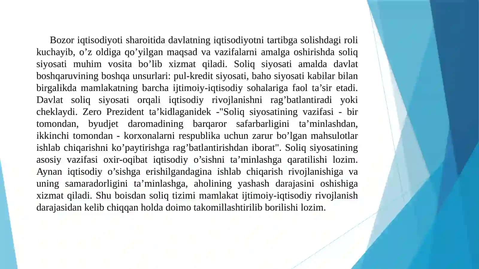 Soliq siyosati va uning asosiy yo’nalishlari 4