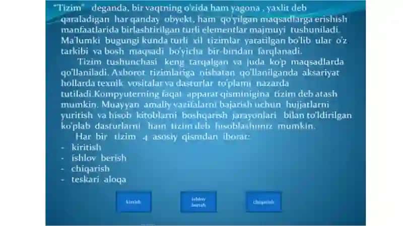 Axborot tizimi tushunchasi va uning tarkibiy qismlari 4