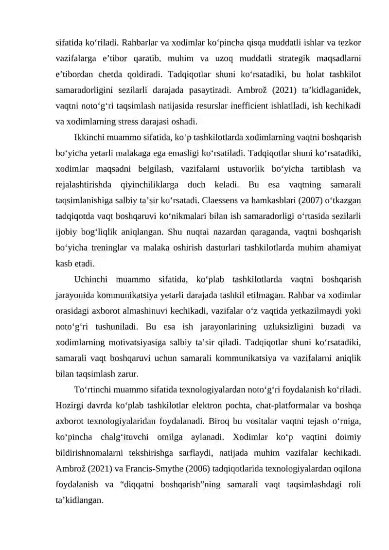 Vaqtni samarali taqsimlash bo‘yicha tadqiqot 4