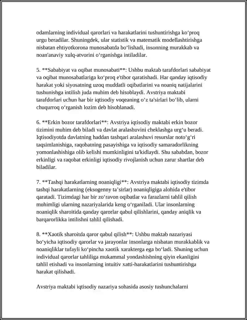 AVSTRIYA MAKTABI VA UNING XUSUSIYATLARI 4