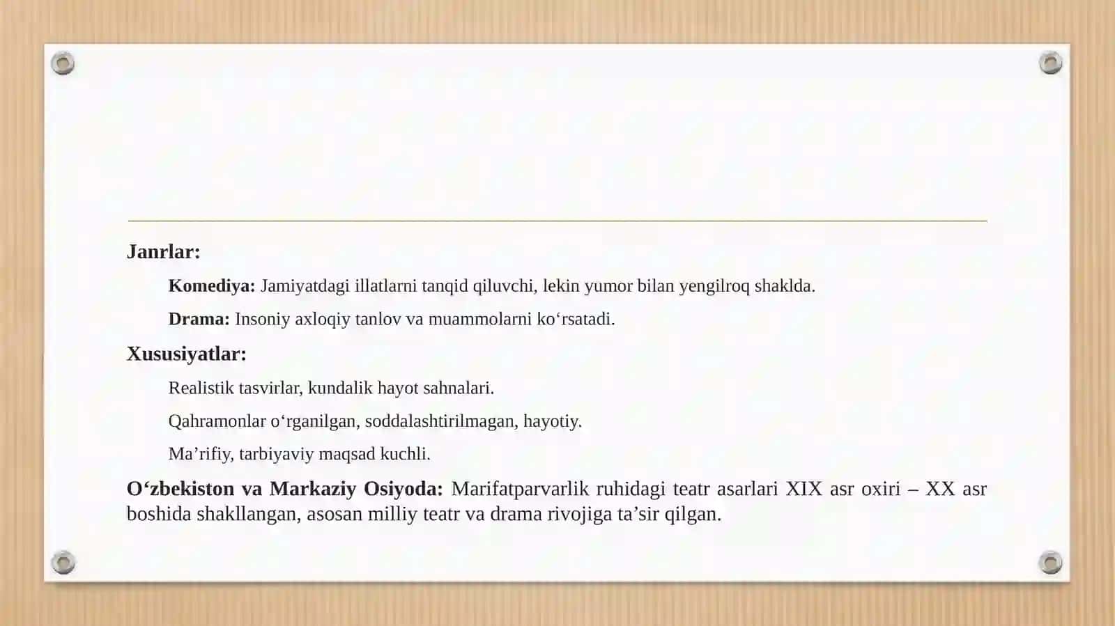 Ma’rifatparvarlik teatri. Italiyan teatri 4