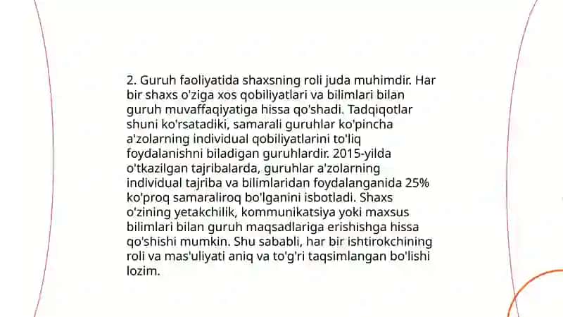 Guruhda har xil shaxslar o‘rtasida ishtirok etish psixologiyasi 4