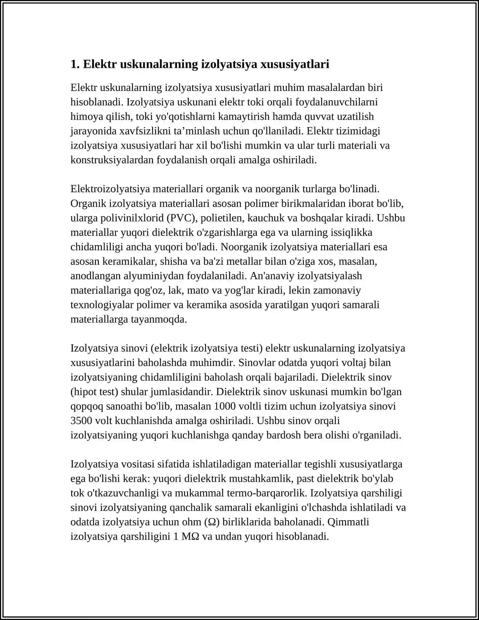 ELEKTR USKUNALARNING MAXSUS XUSUSIYATLARI 4