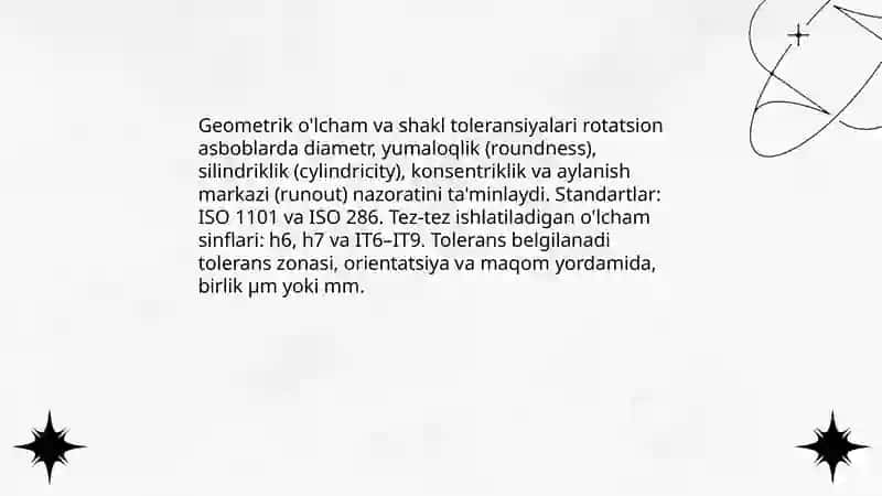 Rotatsion asboblarning standartizatsiyasi 4