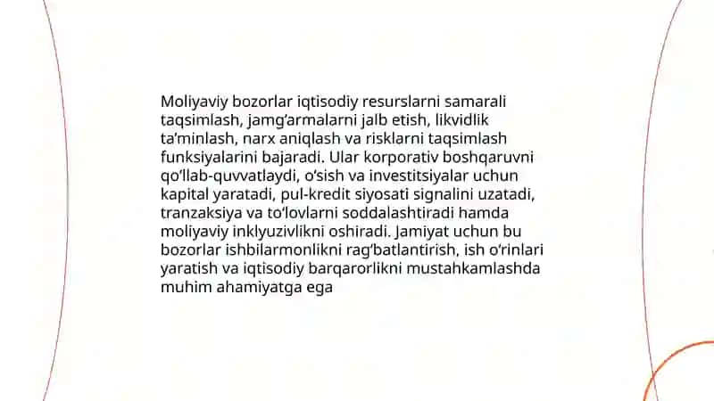 Moliyaviy bozorlar: ijtimoiy-iqtisodiy mohiyati va tarkibi 4