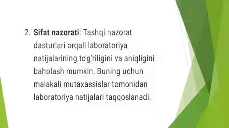 Laboratortekshiruvlar sifatining tashqi nazorati 4