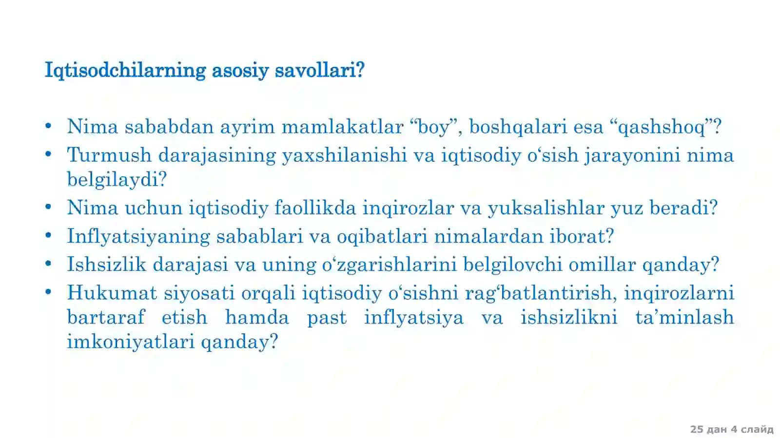 DINAMIK MAKROIQTISODIYOTKURSINING MAVZULARI 4
