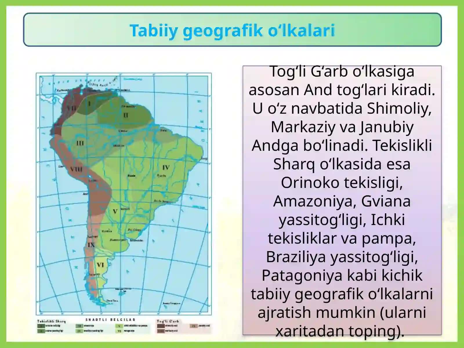 Tabiiy geografik o‘lkalari 4