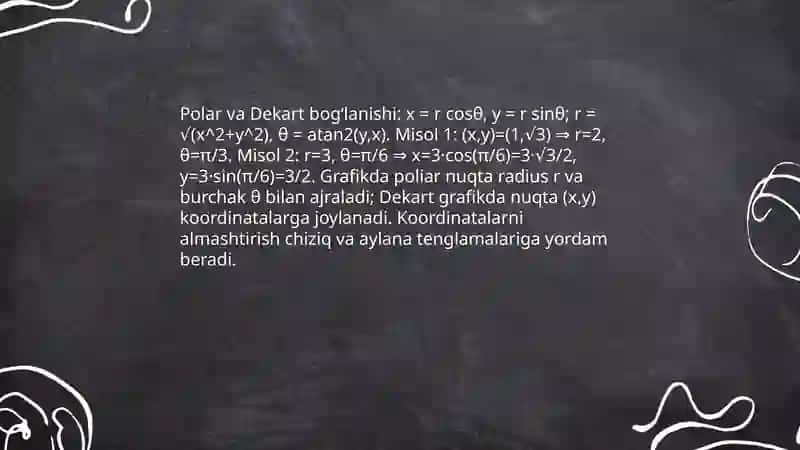 Dekart va qutb koordinatalari 4