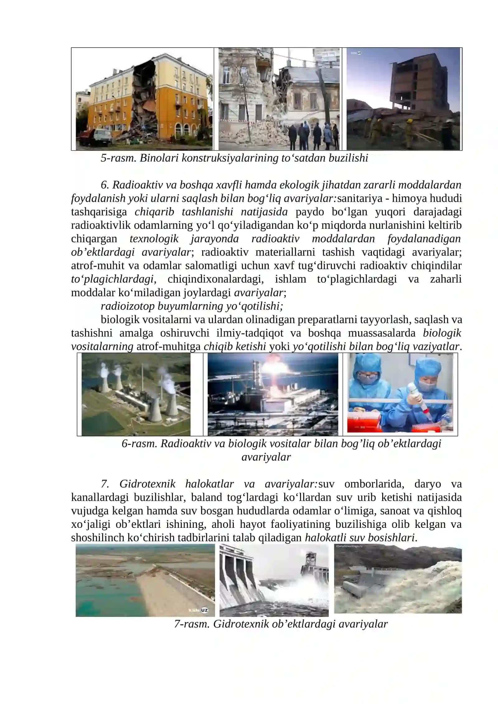 Favqulodda vaziyatlar, ularning turlari va xususiyatlari 4