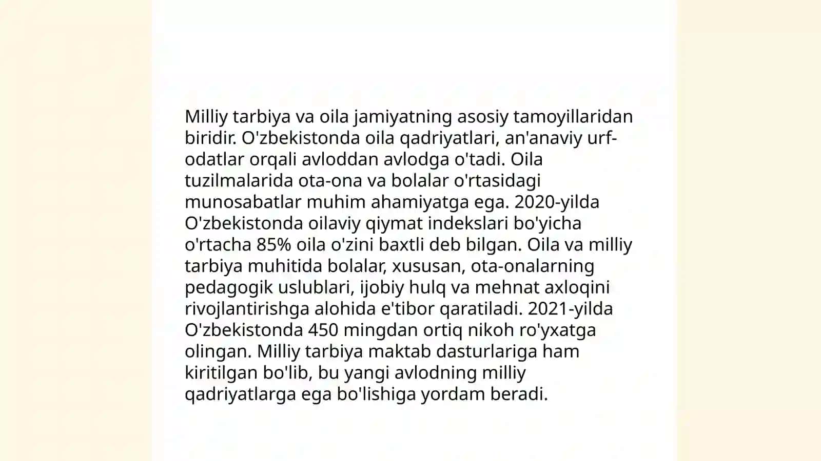 O'zbek oilasi - milliy dunyoqarash manbai sifatida 4