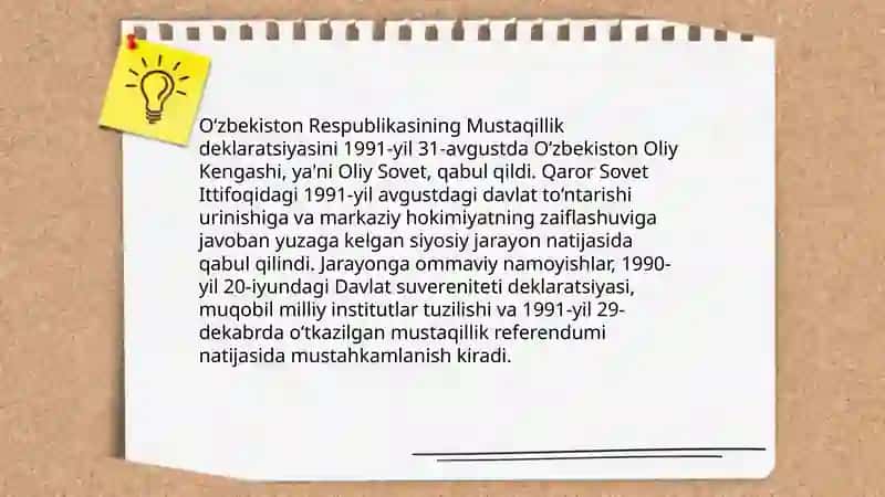 O'zbekiston mustaqilligining e'lon qilinishi va xalqaro maydonda tan olinishi 4