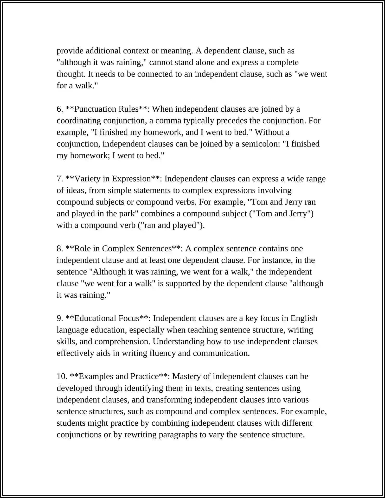 SENTENCE CLAUSES 4