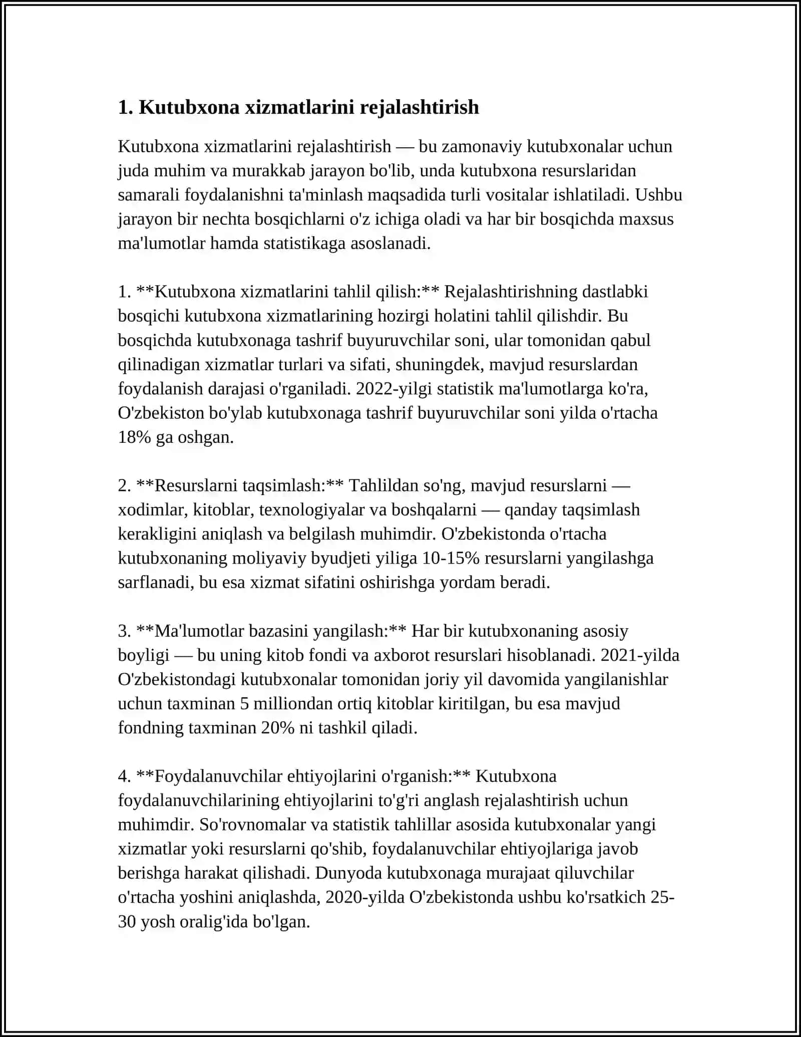 KUTUBXONA-AXBOROT MUASSASALARI FAOLIYATINI REJALASHTIRISH 4