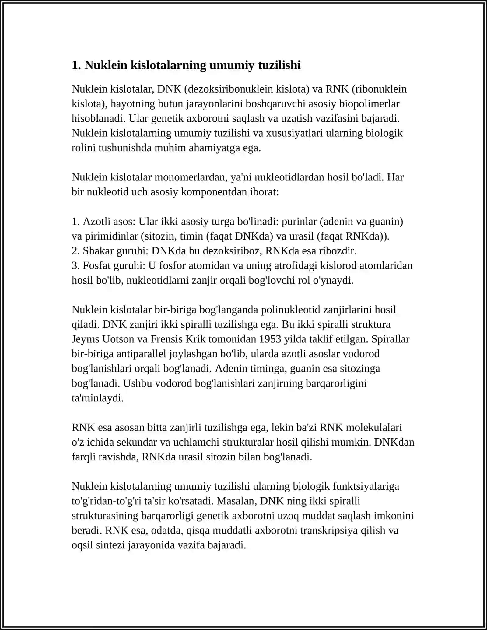 NUKLEIN KISLATALARNING TUZILISHI 4