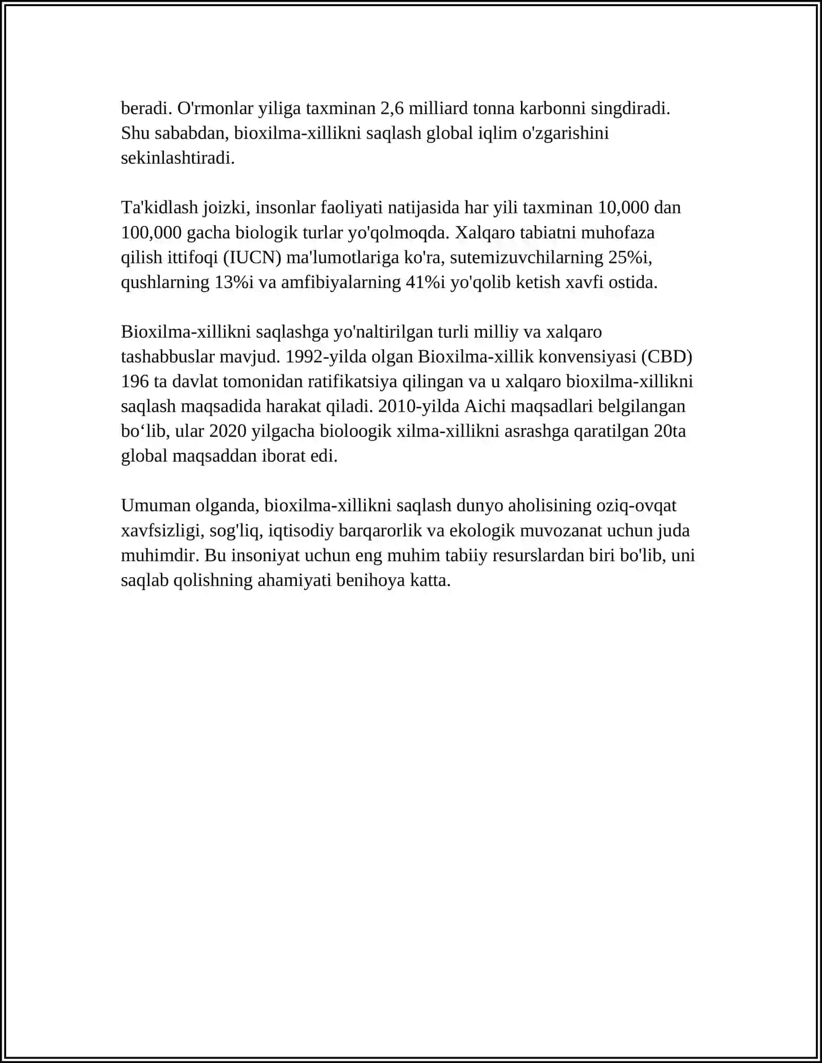 O'ZBEKISTONDA BIOXILMA-XILLIKNI SAQLASH 4