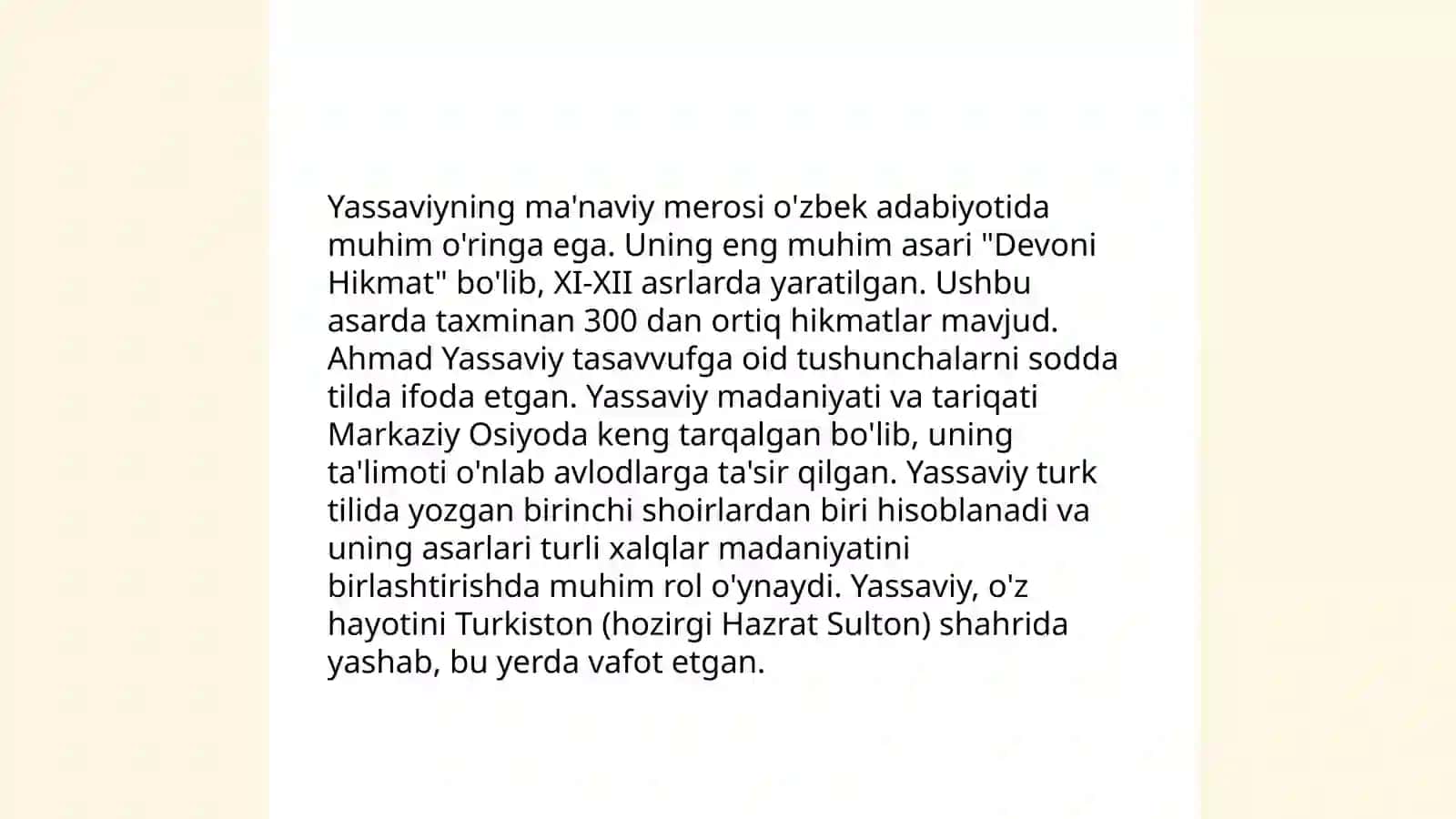 Ahmad Yassaviyning pedagogik qarashlari 4