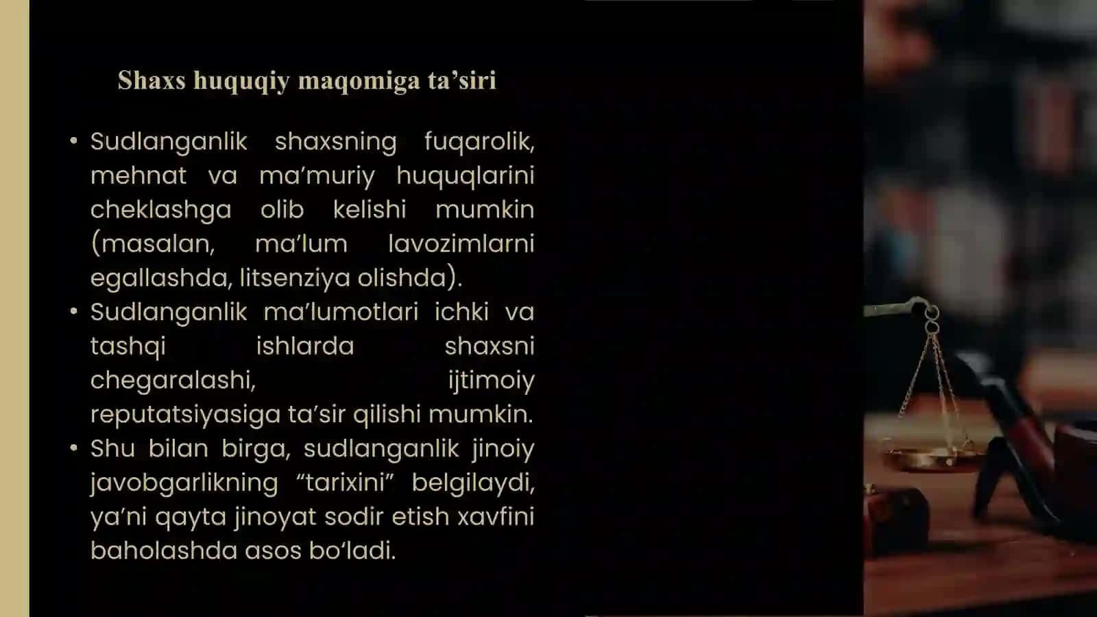 Mustaqil ish yurisprudensiya yoʻnalishi uchun 4
