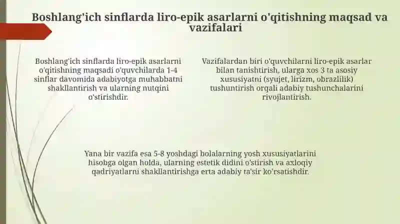 Liro-epik asarlar ustida ishlash uchun metodik tavsiyalar 4