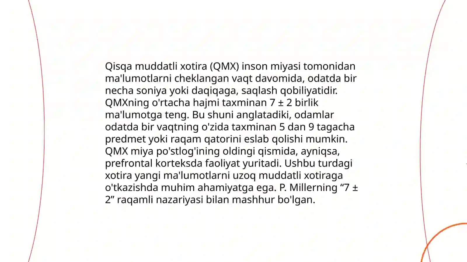 Xotiraning psixologik xususiyatlari 4