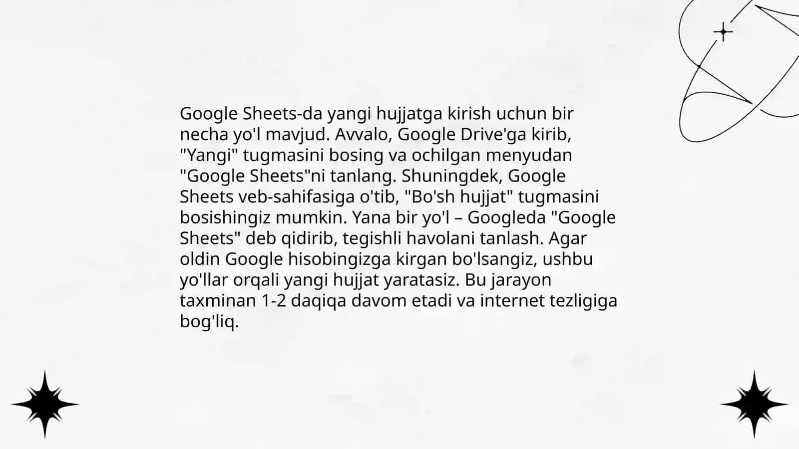 Google Sheets-da yangi hujjat yaratishning asosiy usullari 4