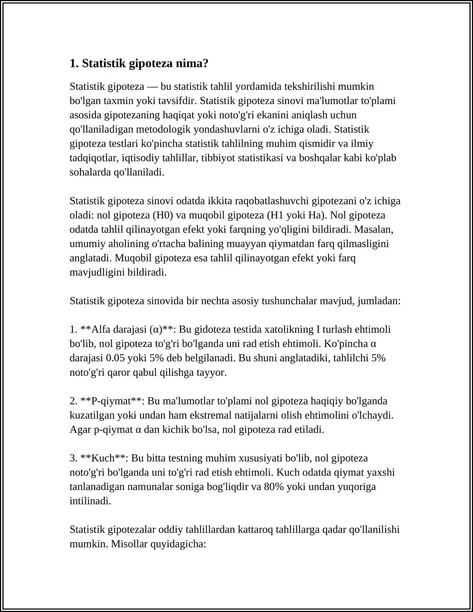 Statistik gipoteza 4