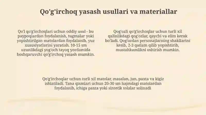 Qo'g'irchoq teatri personajlarini yasash 4