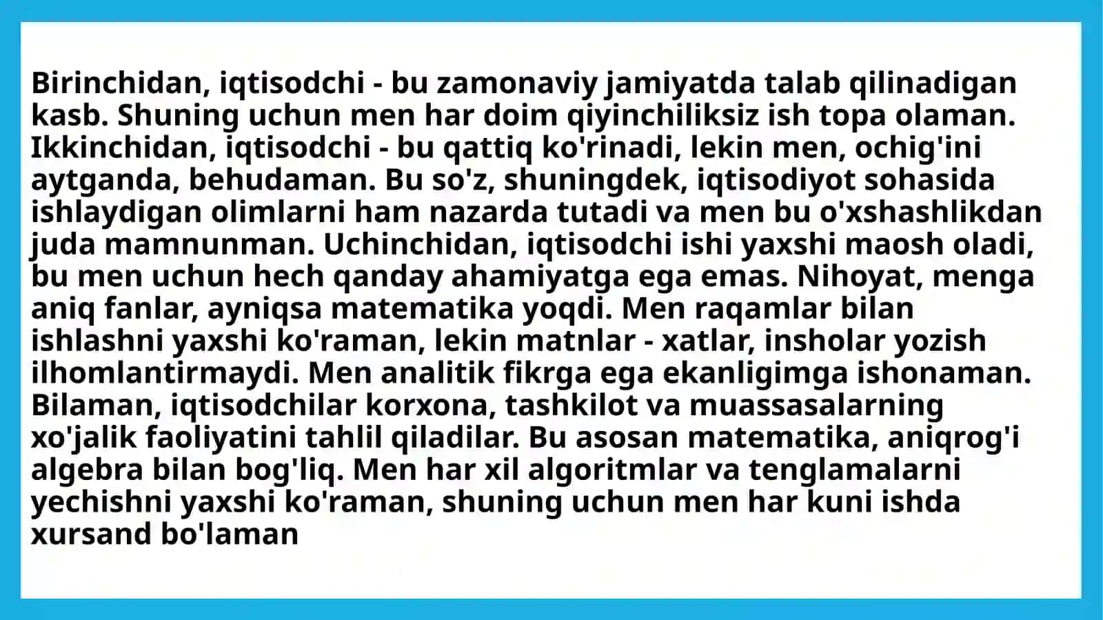 Nega men bu kasbni tanladim? 4