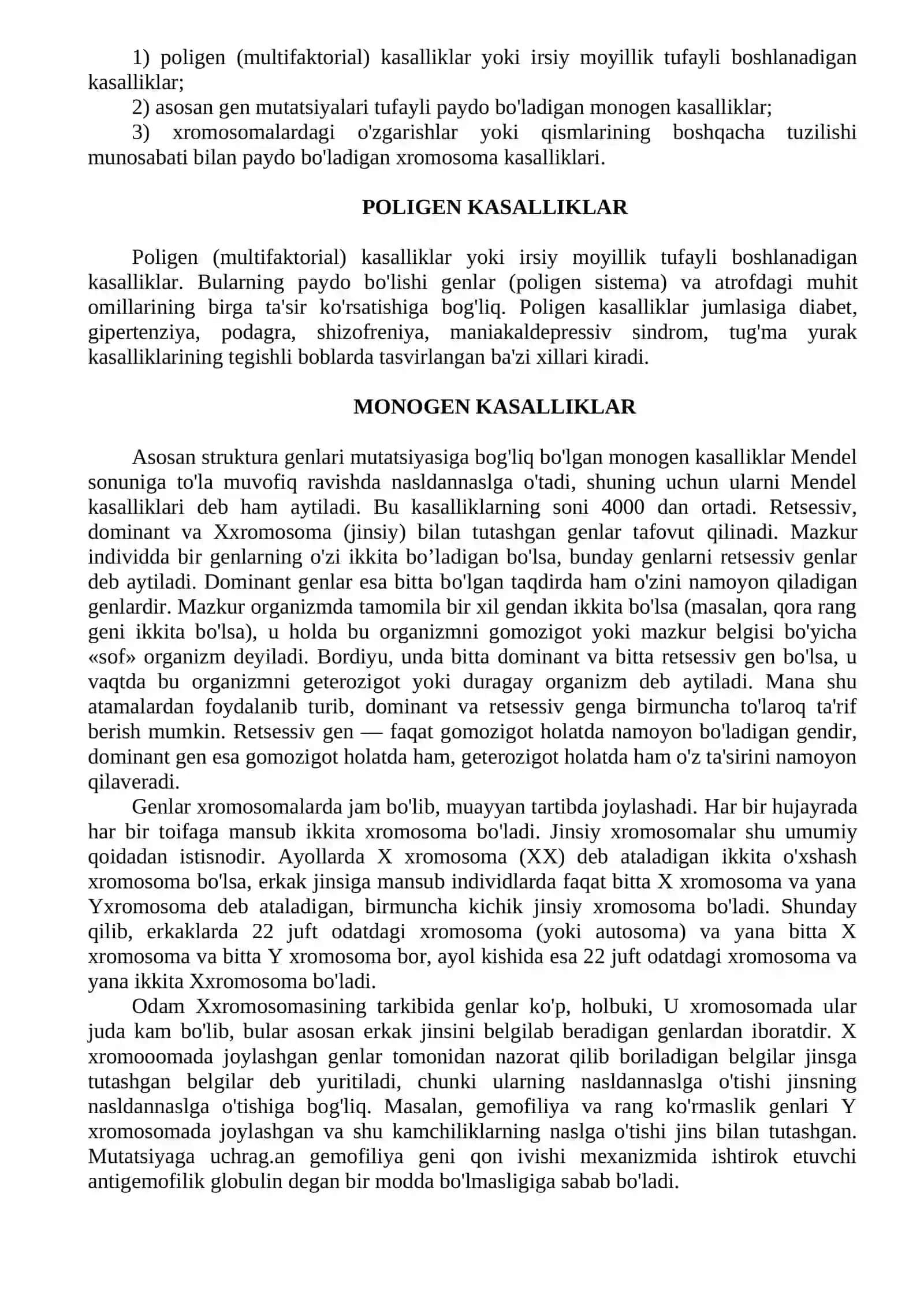 Irsiyat. Irsiy kasalliklar 4