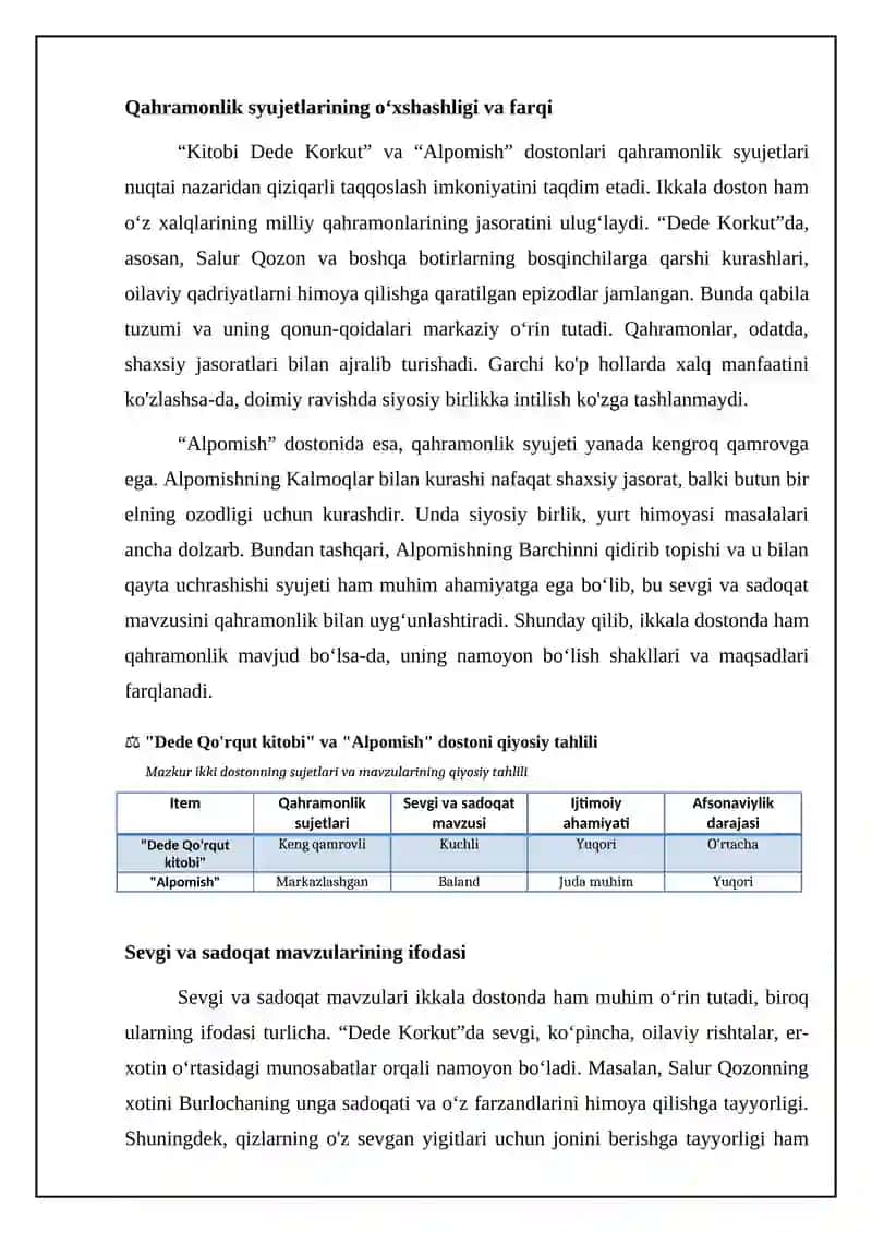 Dada Qo'rqut va Alpomish dostonining qiyosiy tahlili 4
