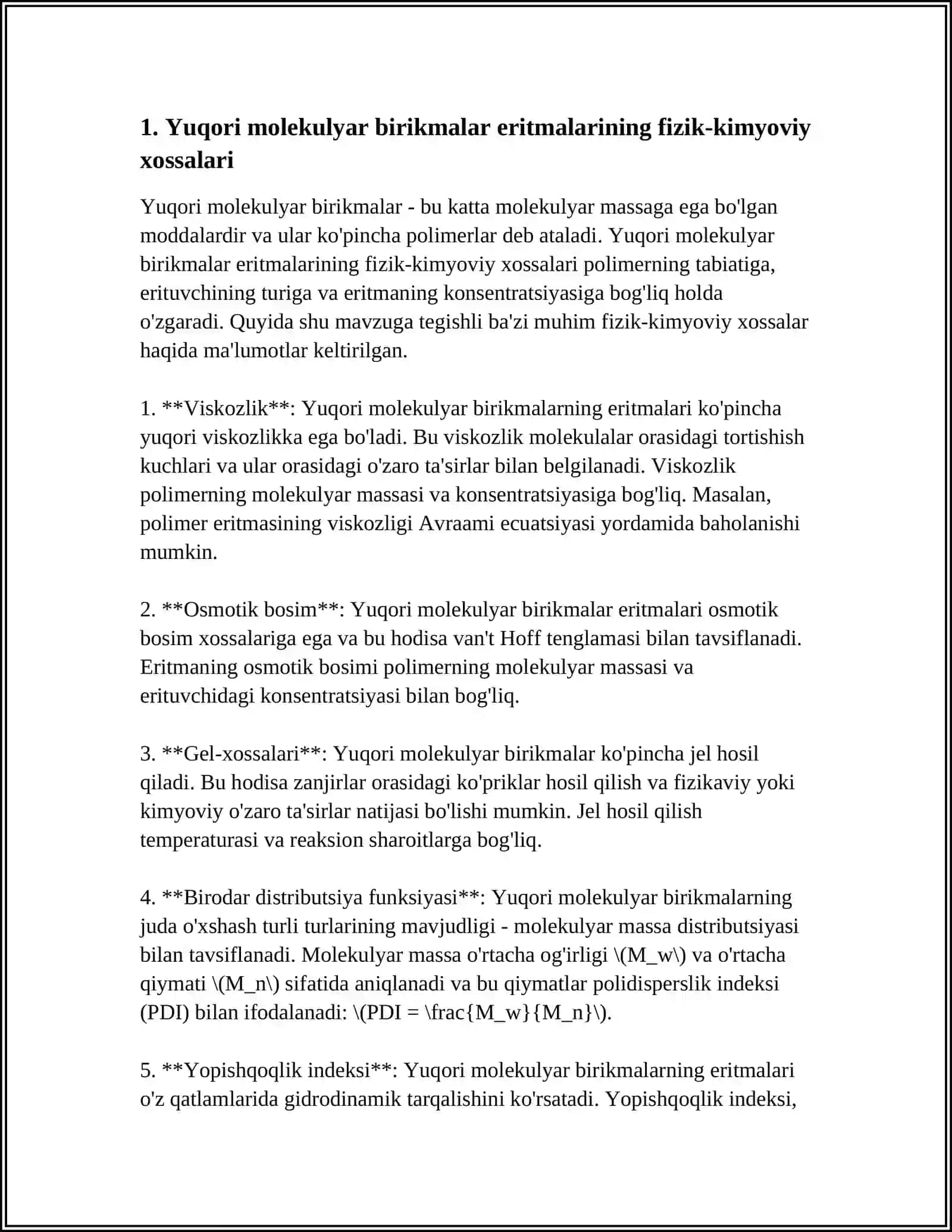 YUQORI MOLEKULYAR BIRIKMALAR ERITMALARNING XOSSALARI 4