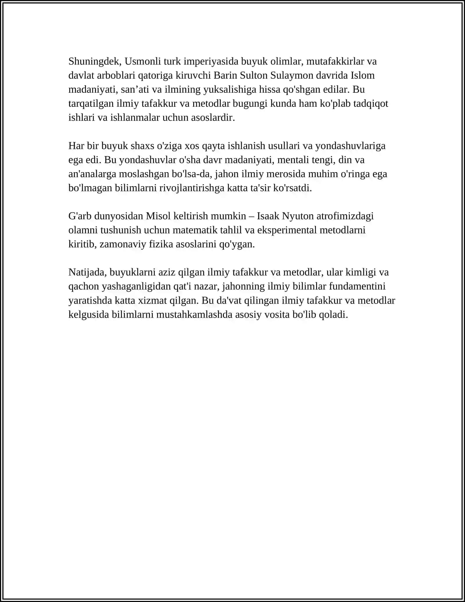 BUYUKLARNI AZIZ QILGAN BILIM 4