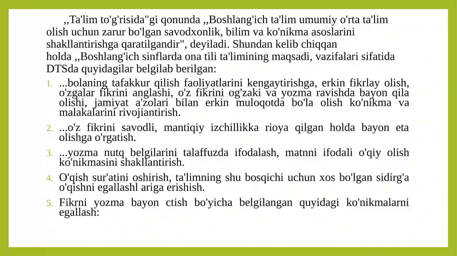 Boshlang‘ich ta’limda ona tili o‘qitish metodologiyasi 4