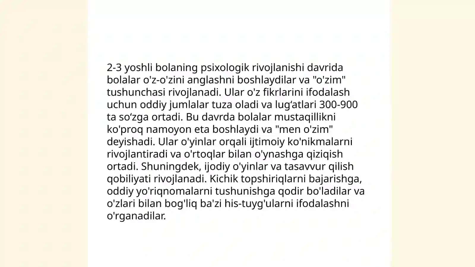Ilk bolalik davrida oʻz-oʻzini anglash 4