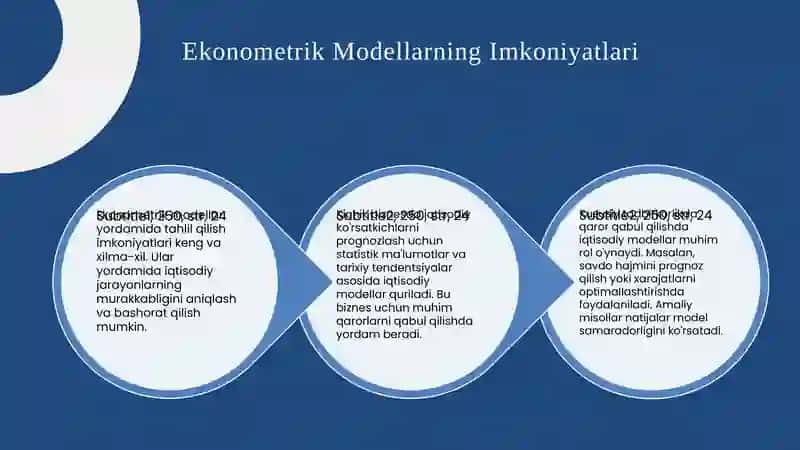 Ekonometrik Modellarning Asosiy Tushunchalari 4