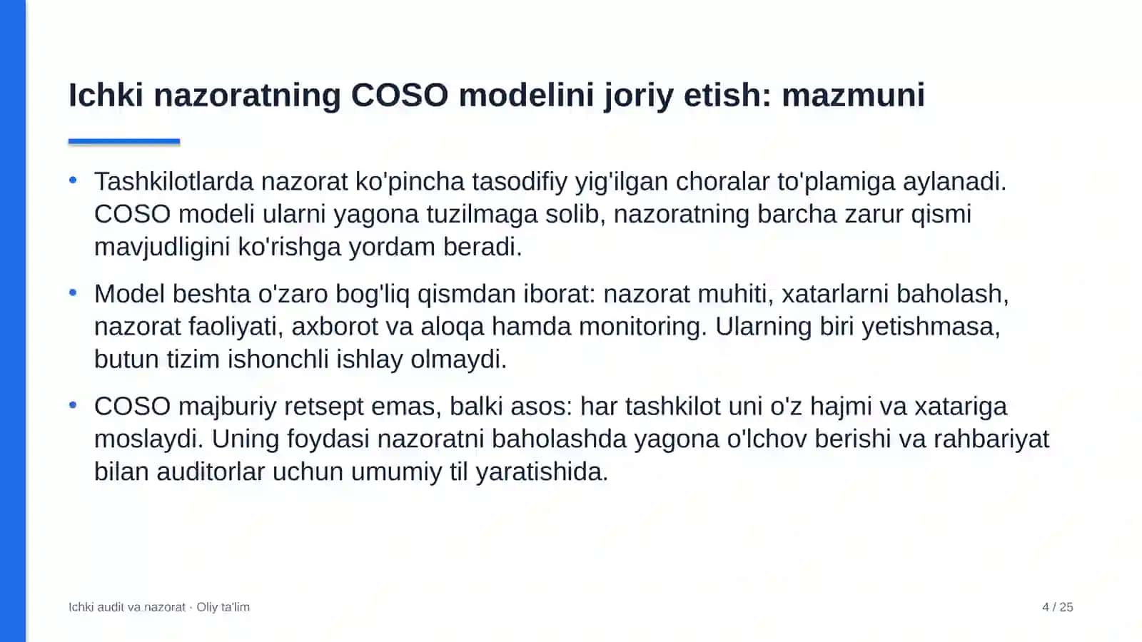 etnoturizmda ichki nazoratning coso modelini joriy etish 2162 4