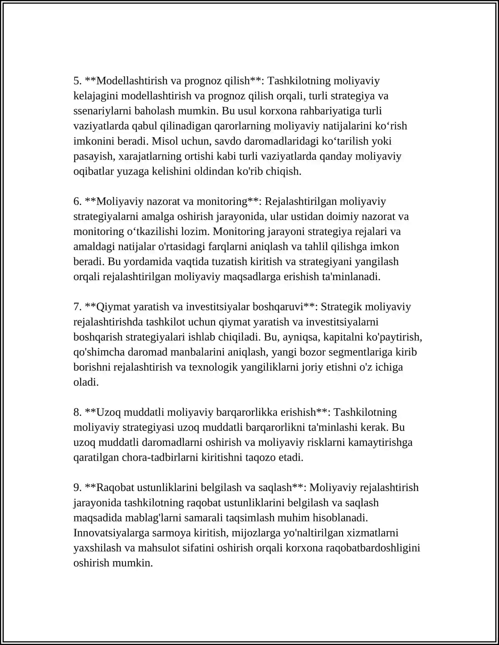 STRATEGIK MOLIYAVIY REJALASHTIRISH 4
