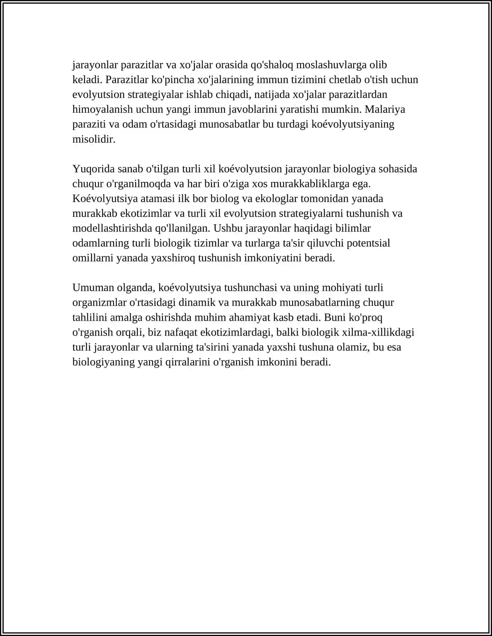 KOEVOLYUTSIYA VA ENVIRONMENTALIZM DIALEKTIKASI MAVZUSIDA ESSE ELEKTRON 4