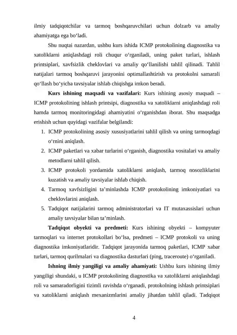 ICMP protokolining diagnostika va xatoliklarni aniqlashdagi roli 4