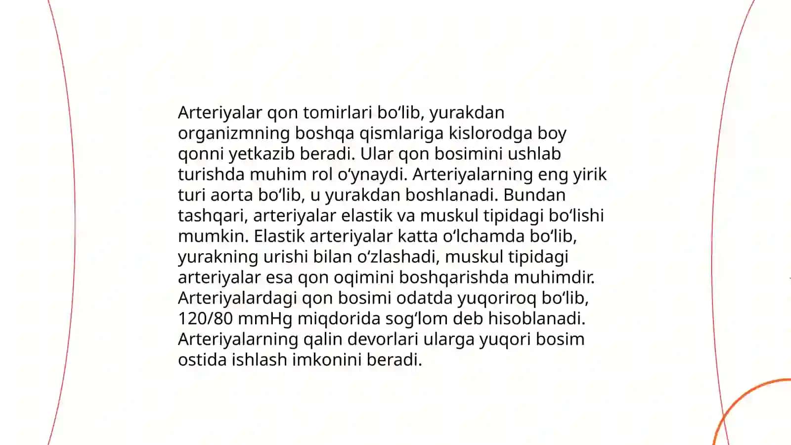 Arteriyalarning tarqalish qonuni 4