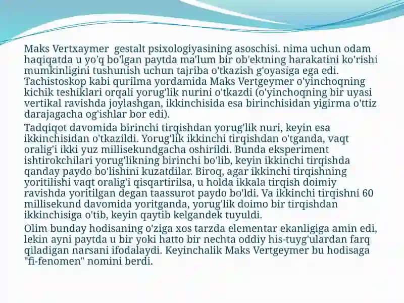 Geshtalt psixologiyasining mazmun mohiyati 4