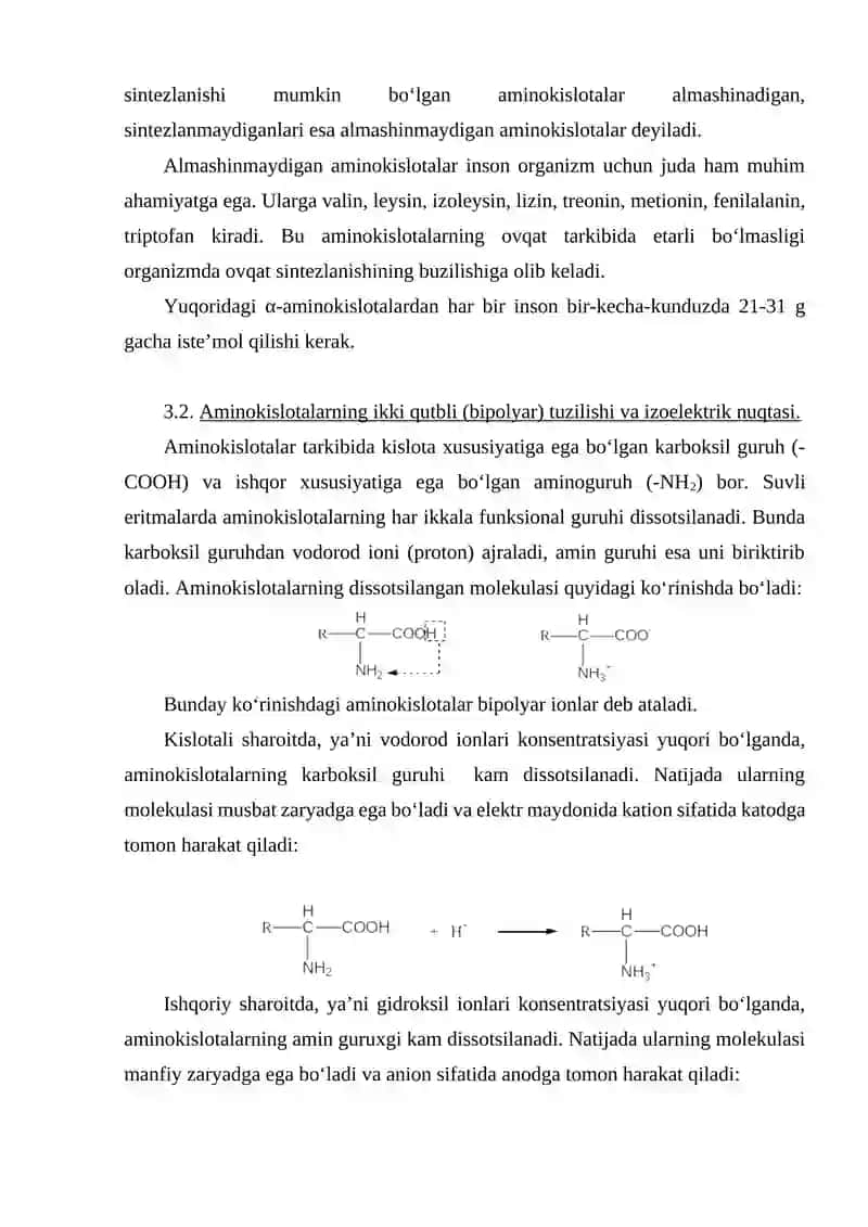 AMINOKISLOTALAR, TUZILISHI, XOSSALARI VA VAKILLARI 4