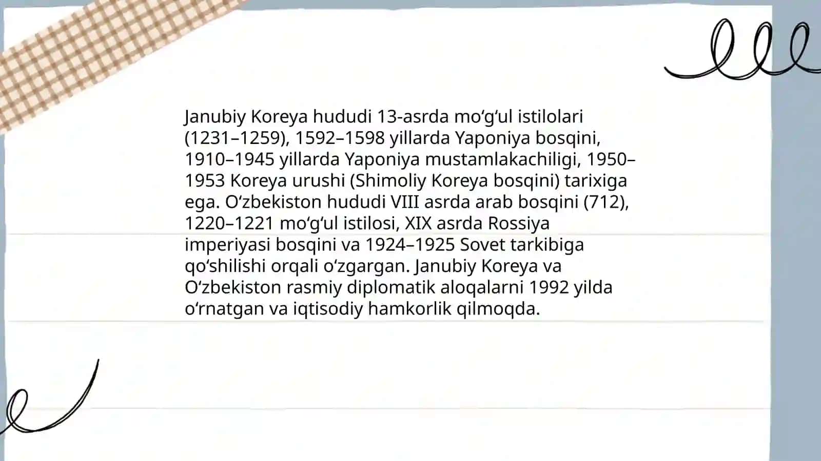 Janubiy Koreya va o'zbekiston tarixini taqqoslash 4