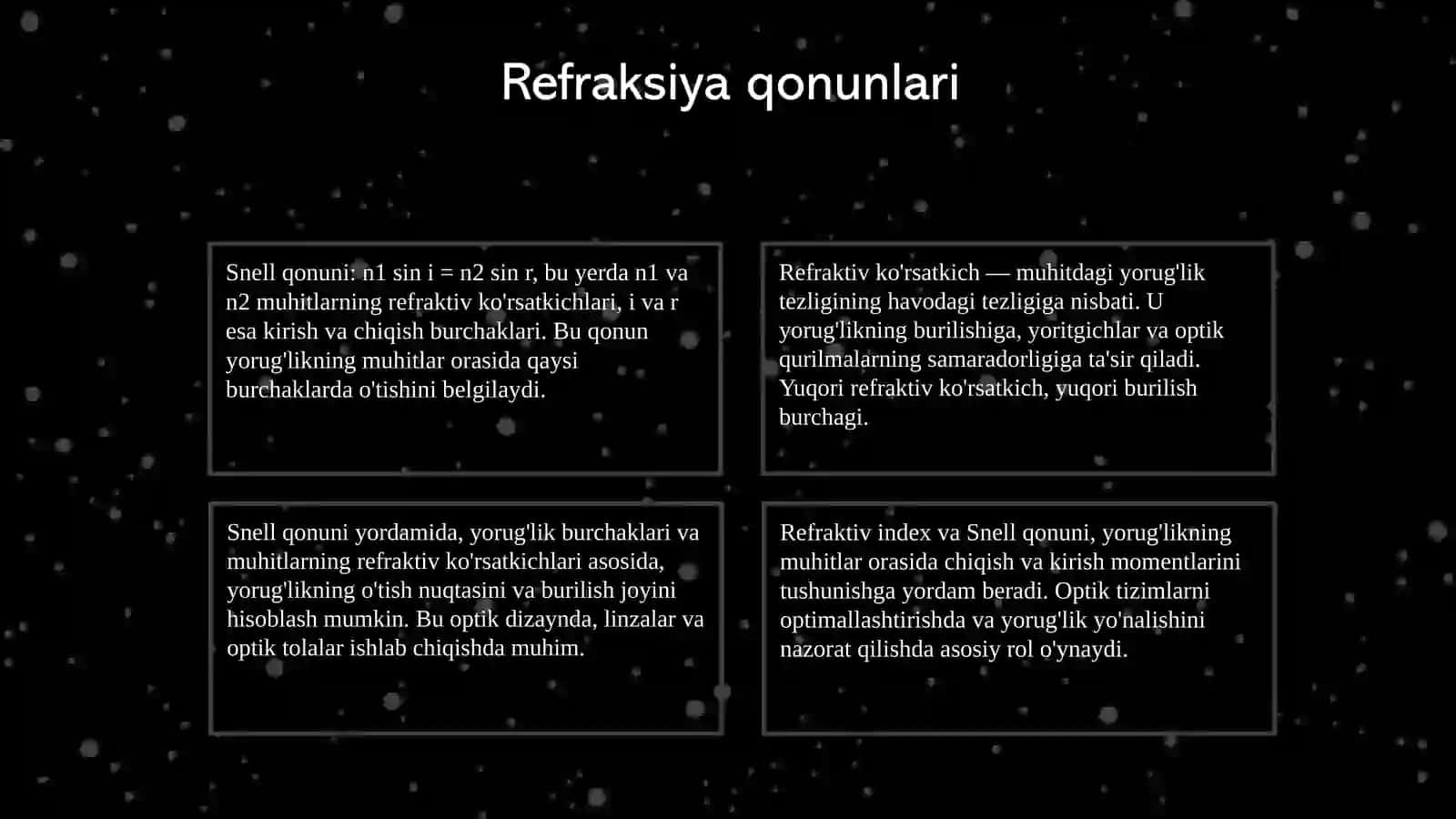 Refraksiya va Yoritgichlar 4