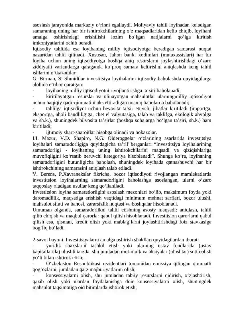 Investitsion dasturlarni moliyalashtirish 4
